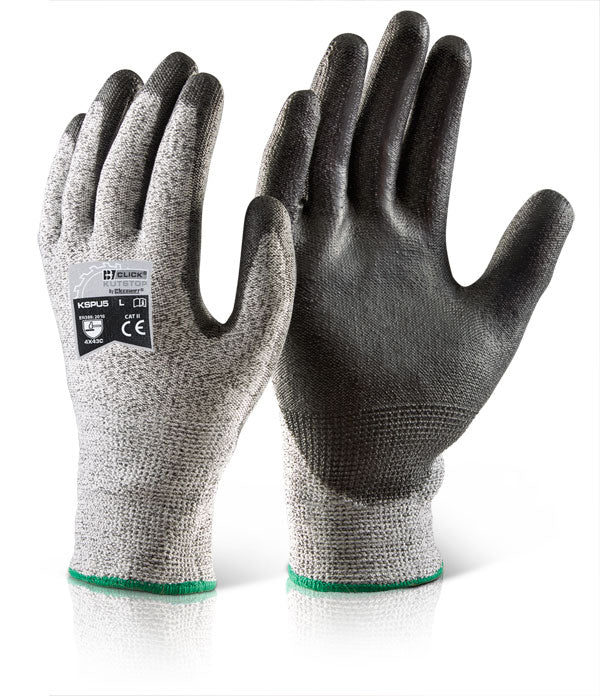 Beeswift PU Coated Cut Level 5 Gloves in black, size XXL