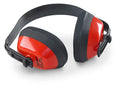 Beeswift Economy Ear Defenders in red with adjustable black headband