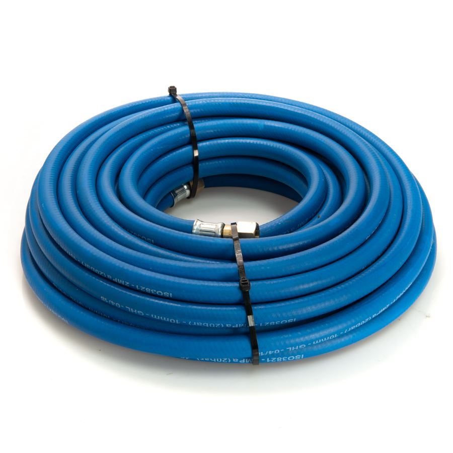 Oxygen Fitted Hose 10mm (3/8") x 20m c/w Hose Check Valves (3/8")