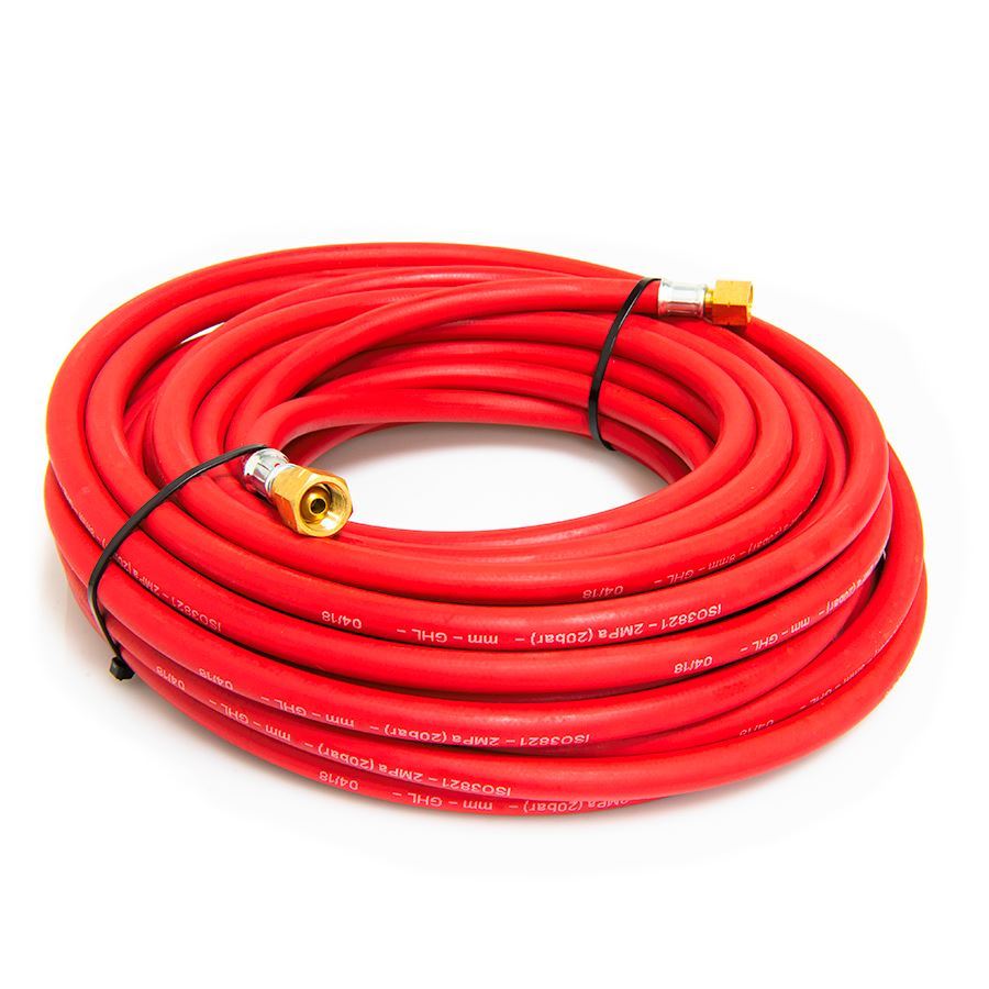 Acetylene Fitted Hose 10mm (3/8") x 20m c/w Check Valves