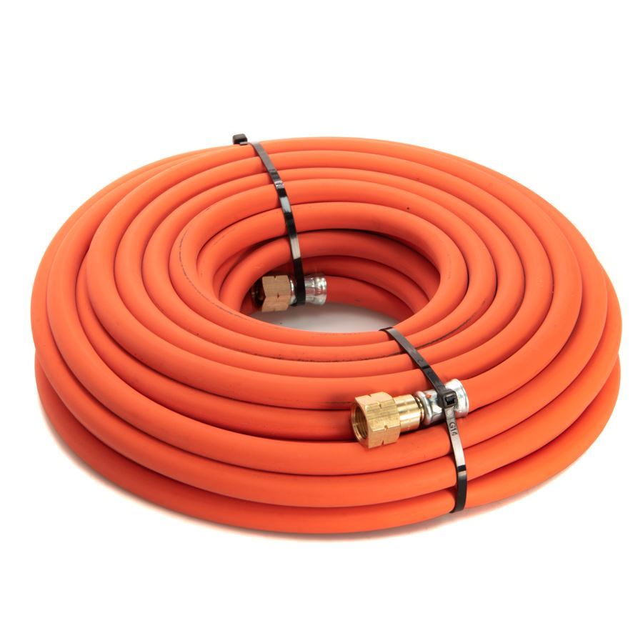 Propane Fitted Hose 10mm (3/8") x 20m c/w Hose Check Valves (3/8")