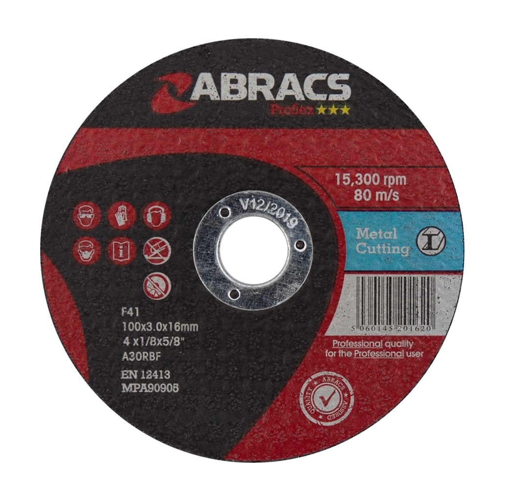 Abracs Proflex 100mm x 3.0mm x 16mm flat metal cutting disc