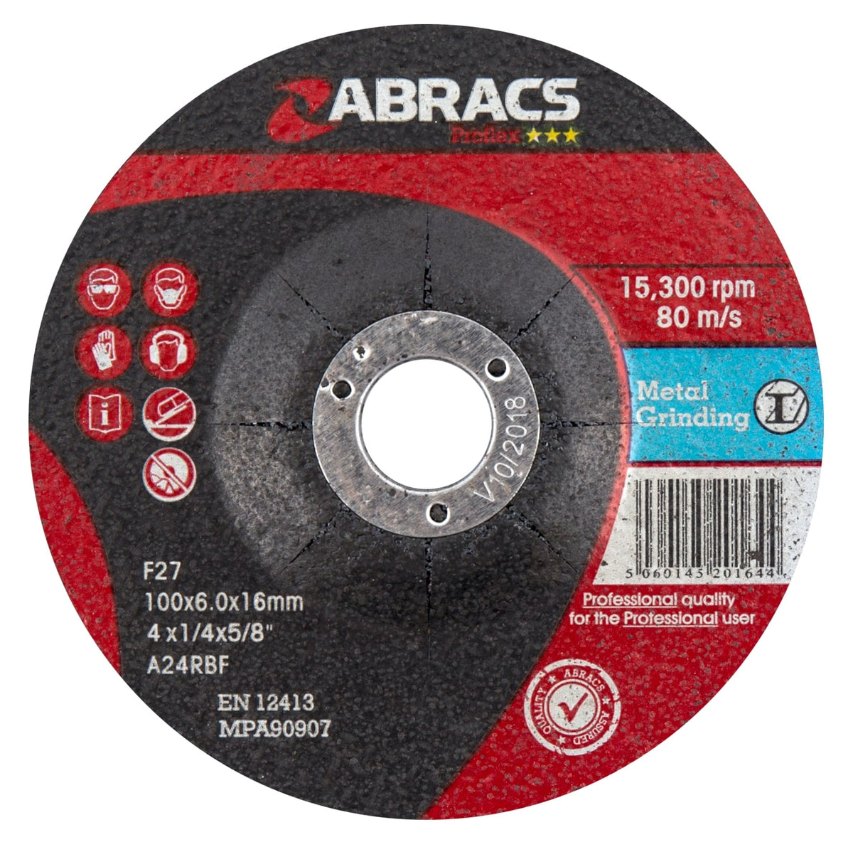Abracs PROFLEX 100 x 6.0 x 16mm DPC metal grinding disc