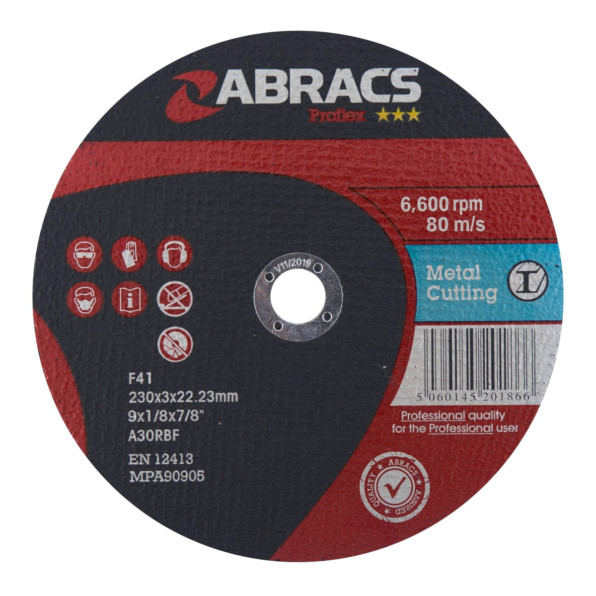 Abracs PROFLEX 230mm x 3.0mm flat metal cutting disc for metal