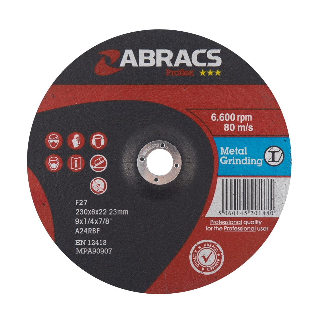 Abracs PROFLEX 230mm x 6.0mm x 22mm DPC metal grinding disc