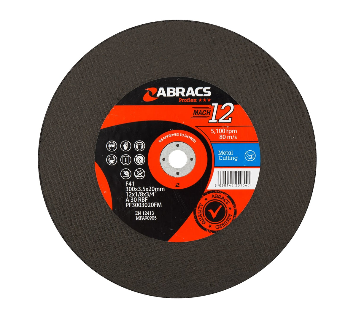 Abracs PROFLEX 300mm x 3.5mm x 20mm flat metal cutting disc