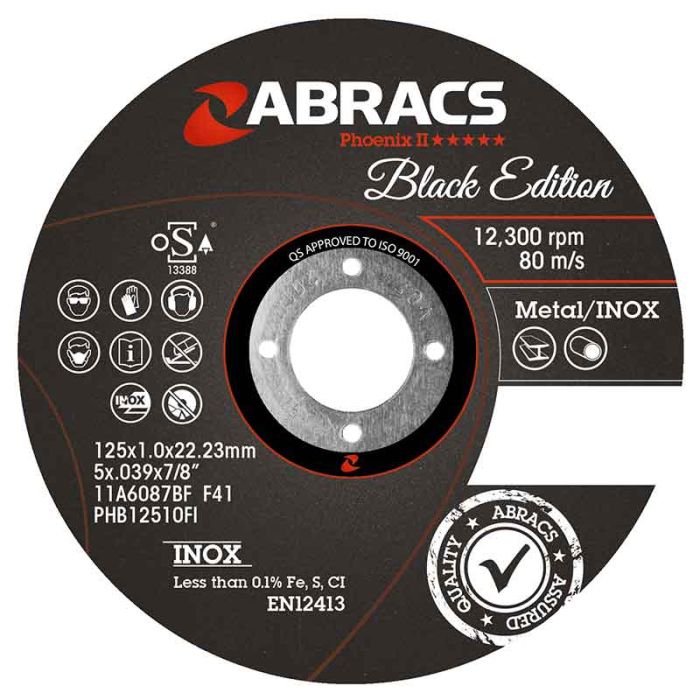 Abracs Black Edition extra thin cutting disc 115 x 1.0 x 22mm