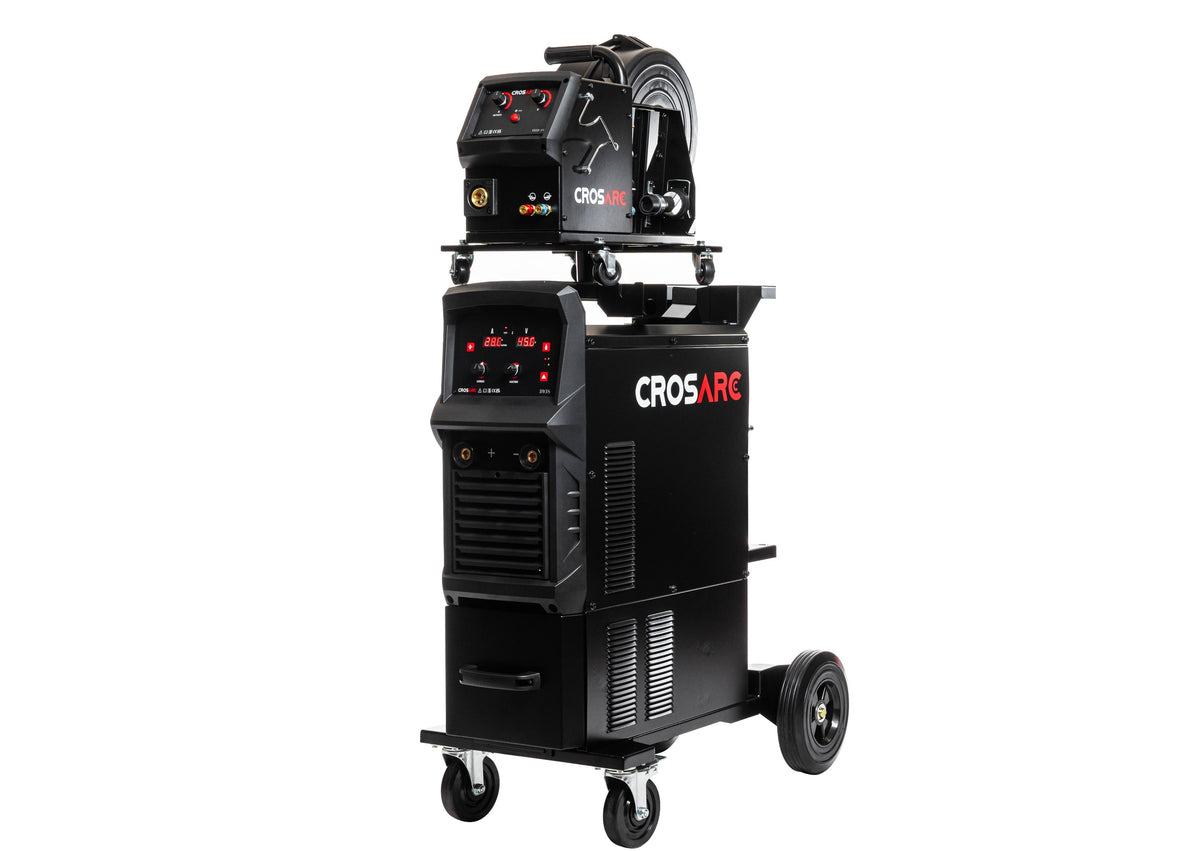 Crosarc MIG 393S air cooled 400V MIG welder with separate wire feeder and trolley