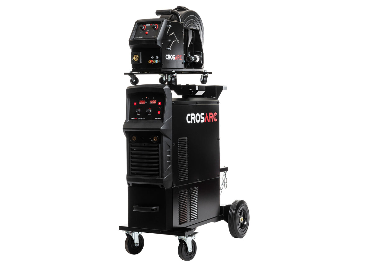 Crosarc MIG 493S air cooled 400V MIG welder on trolley with separate wire feed unit
