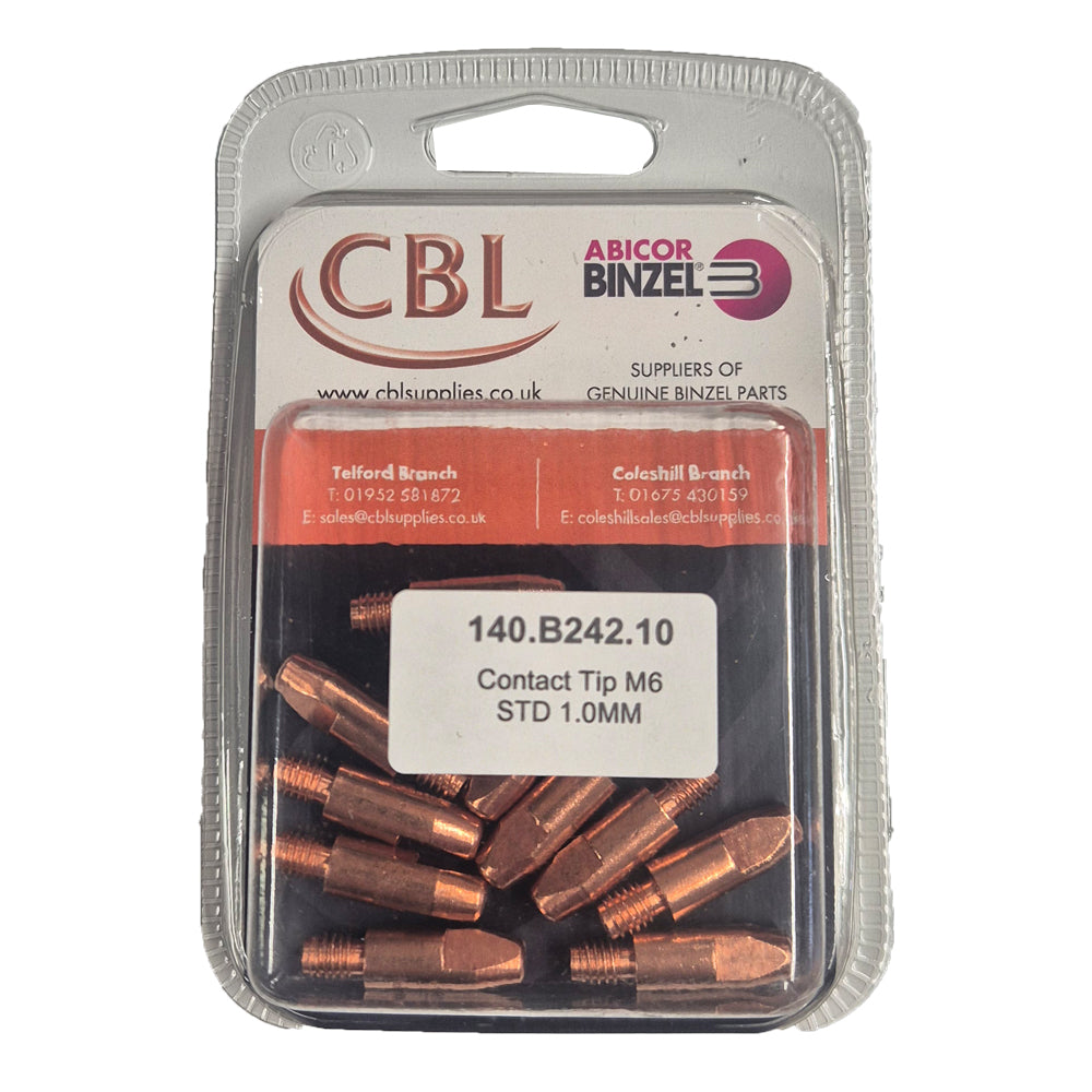 CBL BINZEL 1.0MM M6 MB25 CONTACT TIP PK10